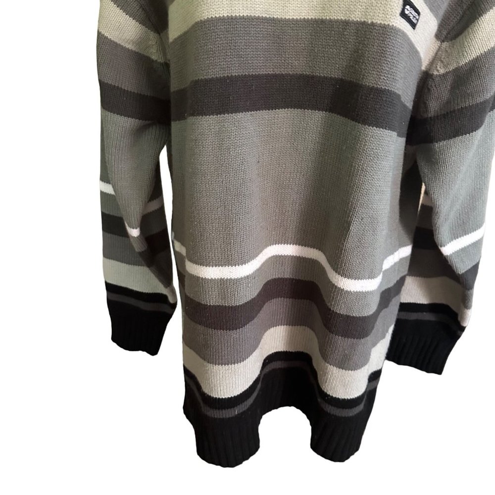 Southpole Authentic Collection gray striped sweater size M - Picture 5 of 8